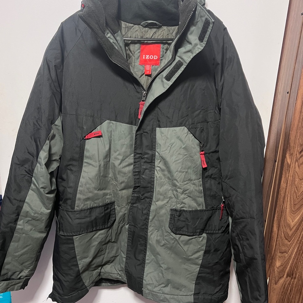 IZOD Men's Black and Gray Jacket